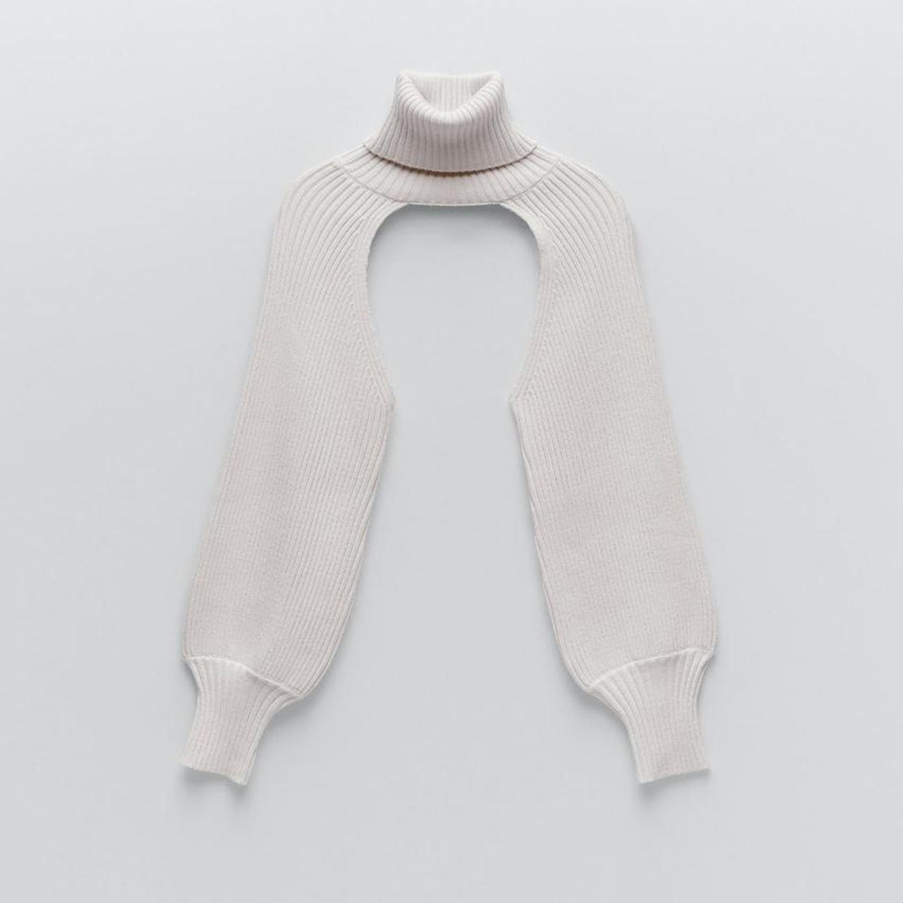 Cashmere Knit Arm Warmers With Turtleneck PAO Cashmere Gloves Blue