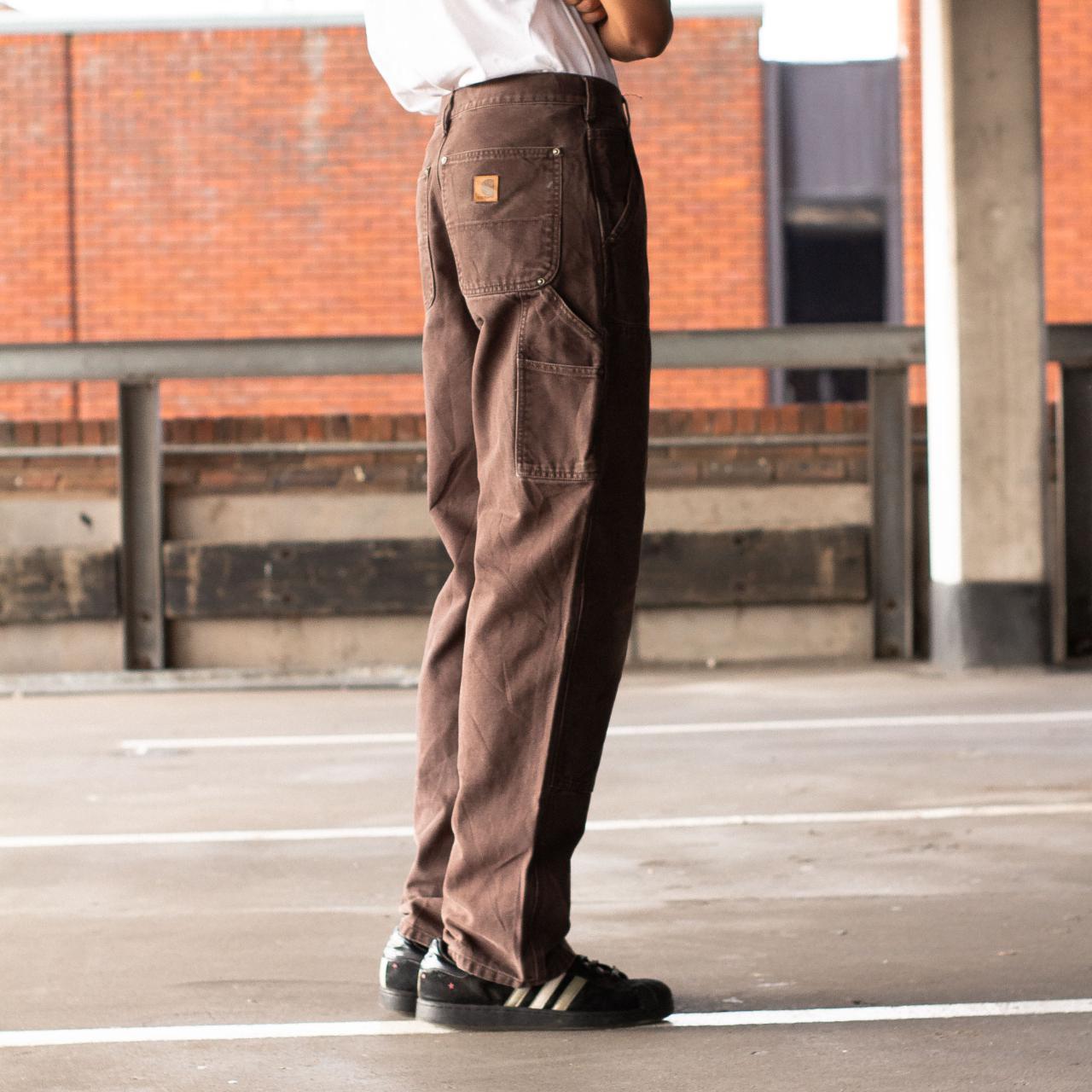 brown carhartt carpenter pants