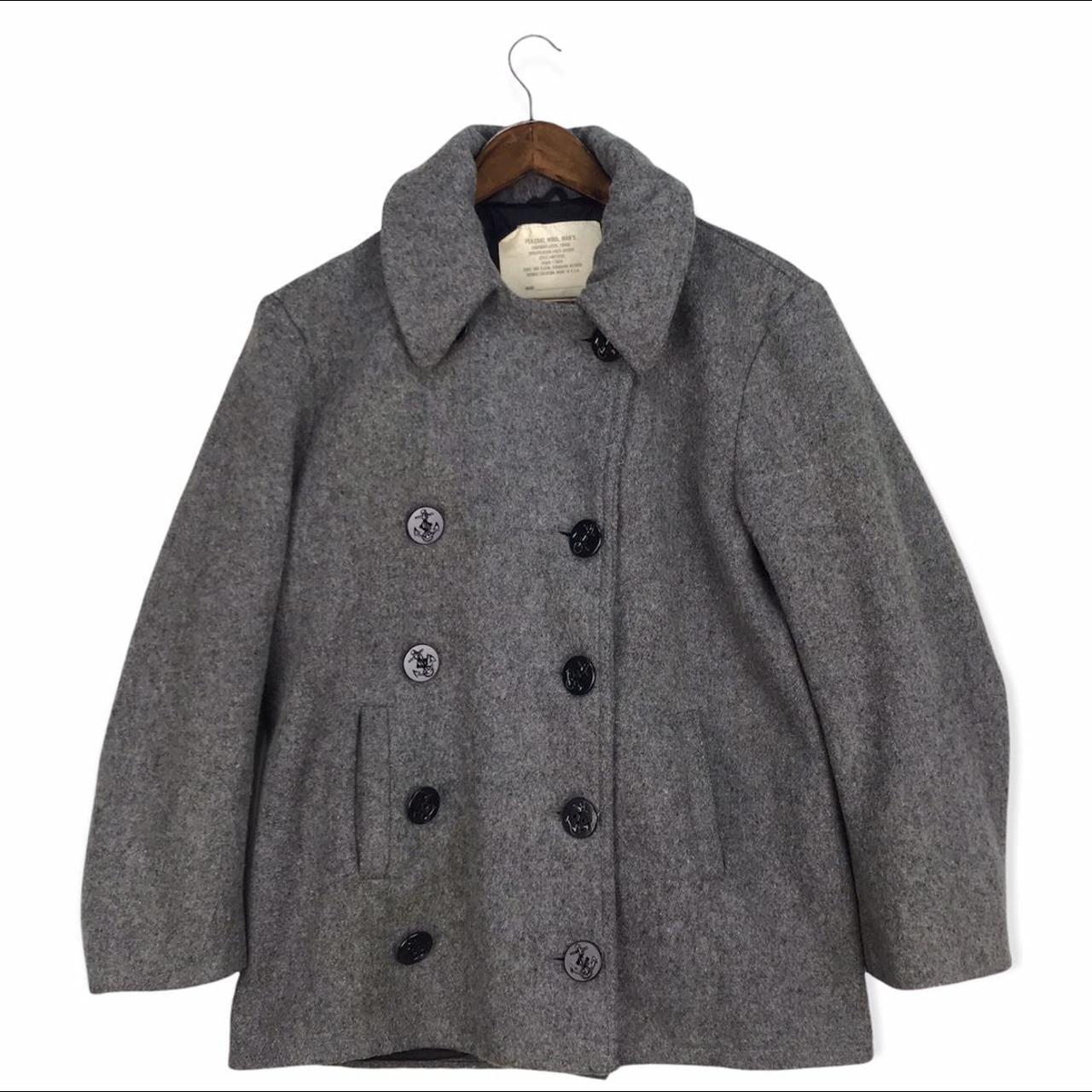 Vintage WOOL PEA COAT MILITARY COLD WEATHER #usa... - Depop