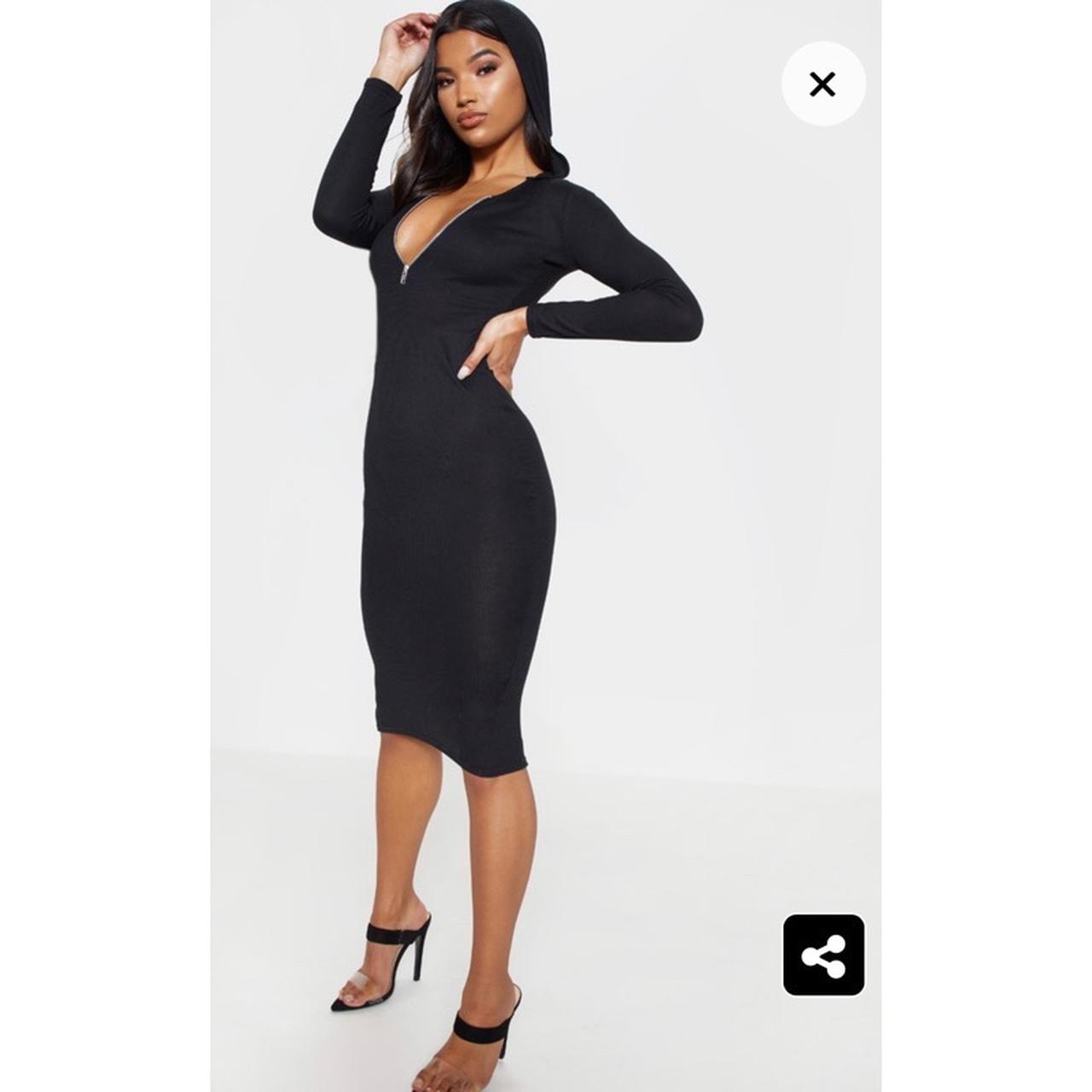 PrettyLittleThing Women's Black Dress | Depop