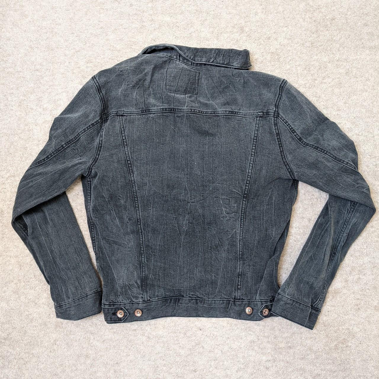 H&M washed grey denim jacket Size M would fit size... - Depop