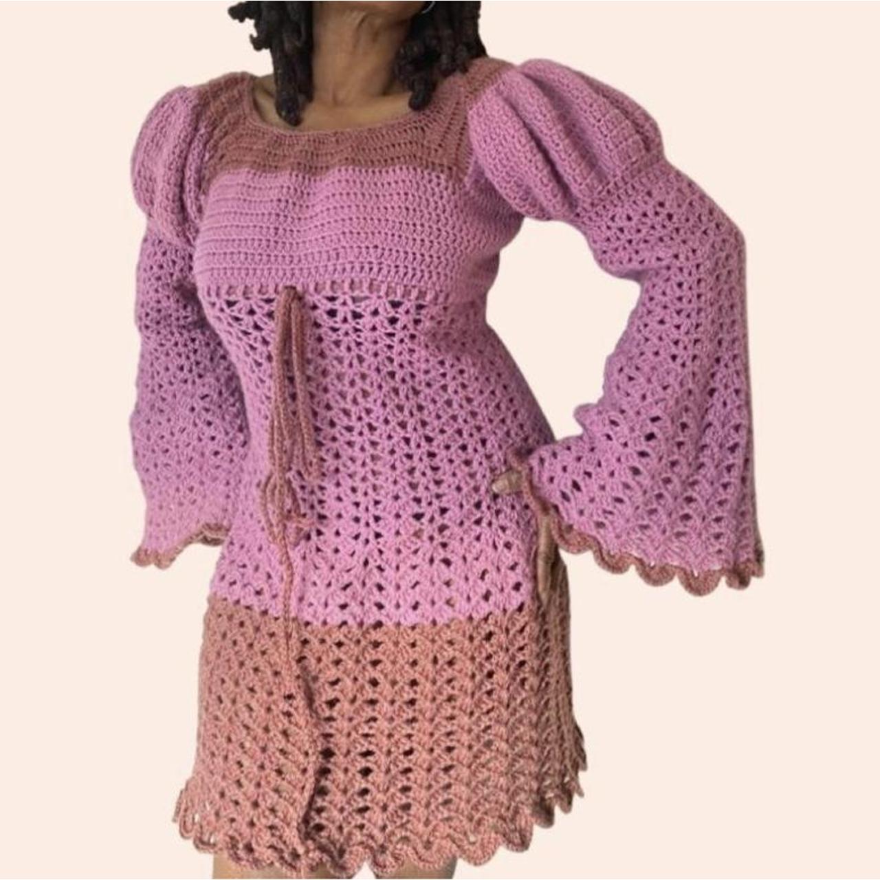 Handmade crochet vintage Juliet dress size 12 Made Depop