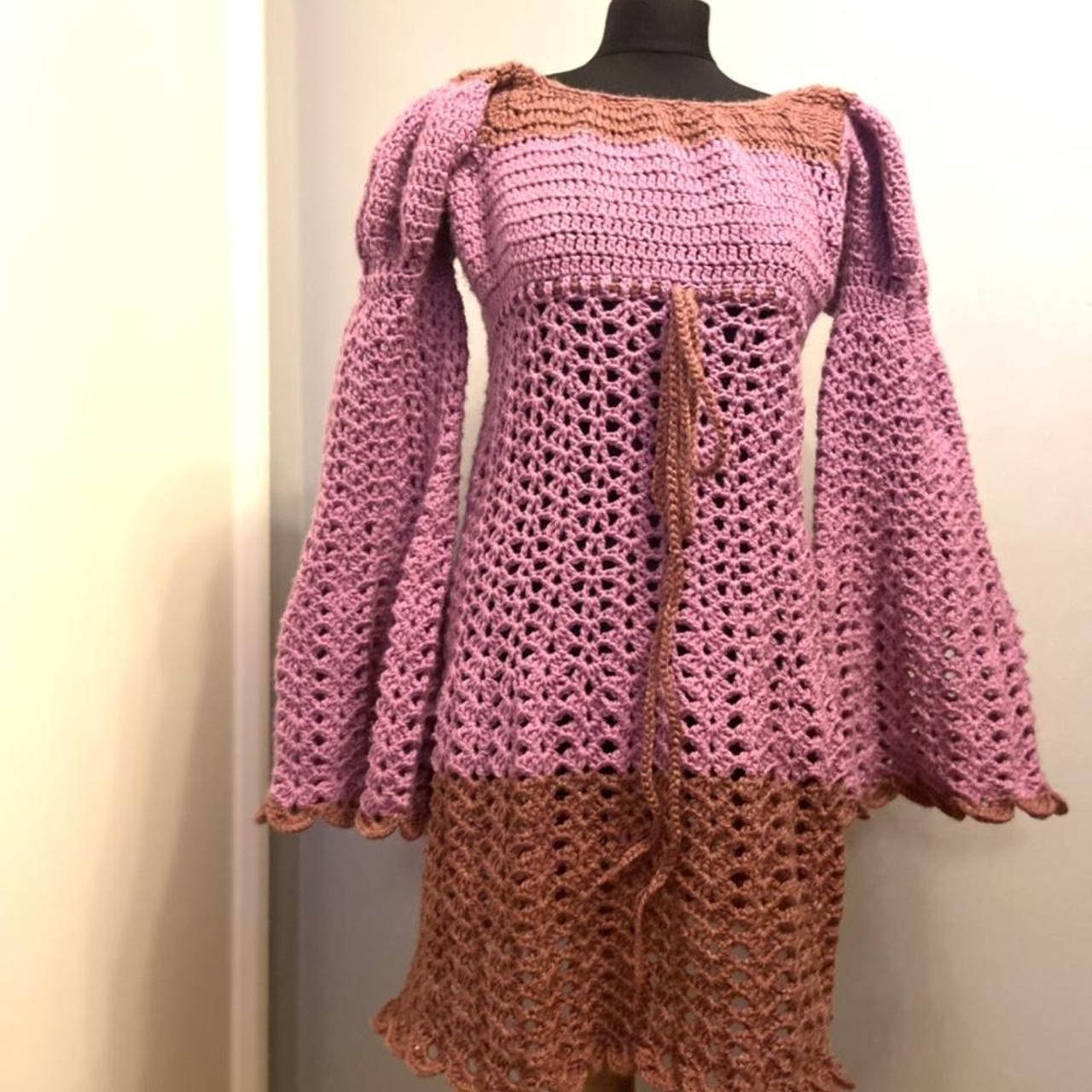 Handmade crochet vintage Juliet dress size 12 Made Depop