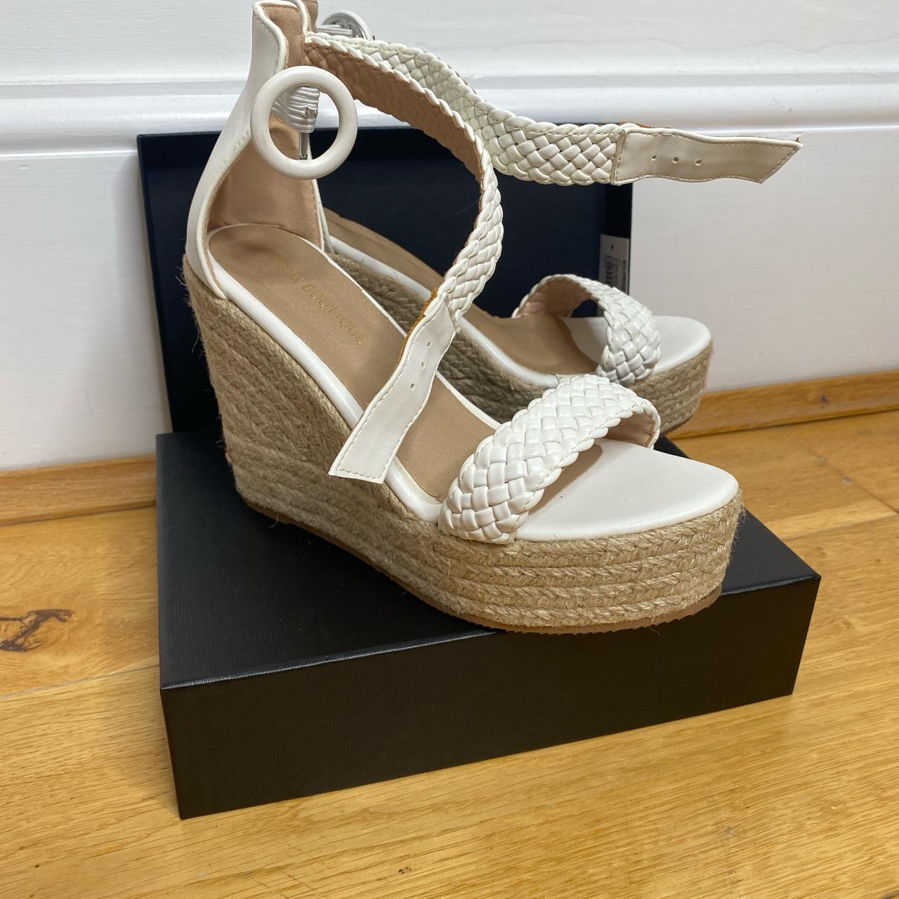 White wedges. Never been worn before #white #wedges - Depop