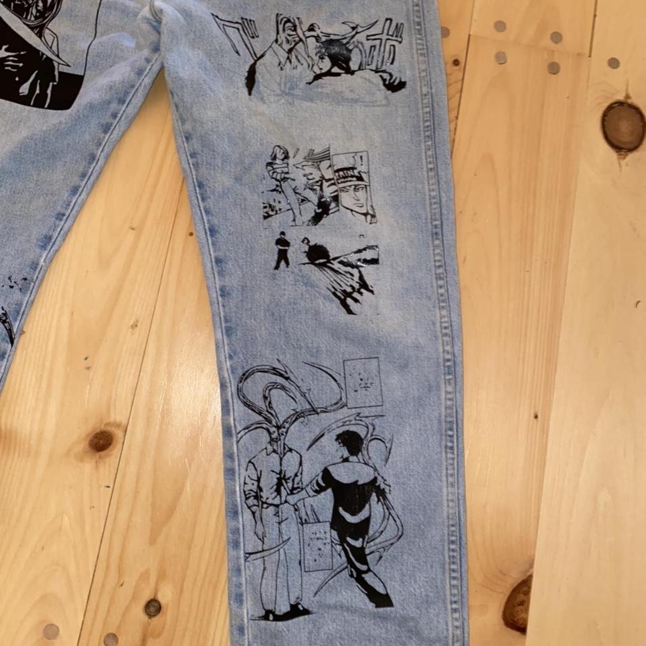 Anime Pants Men's Jeans Summer Harajuku Loose Streetwear Cartoon Y2k Jeans  Hip Hop Wide Leg Pants Jojo's Bizarre Adventure Pants | Fruugo NO