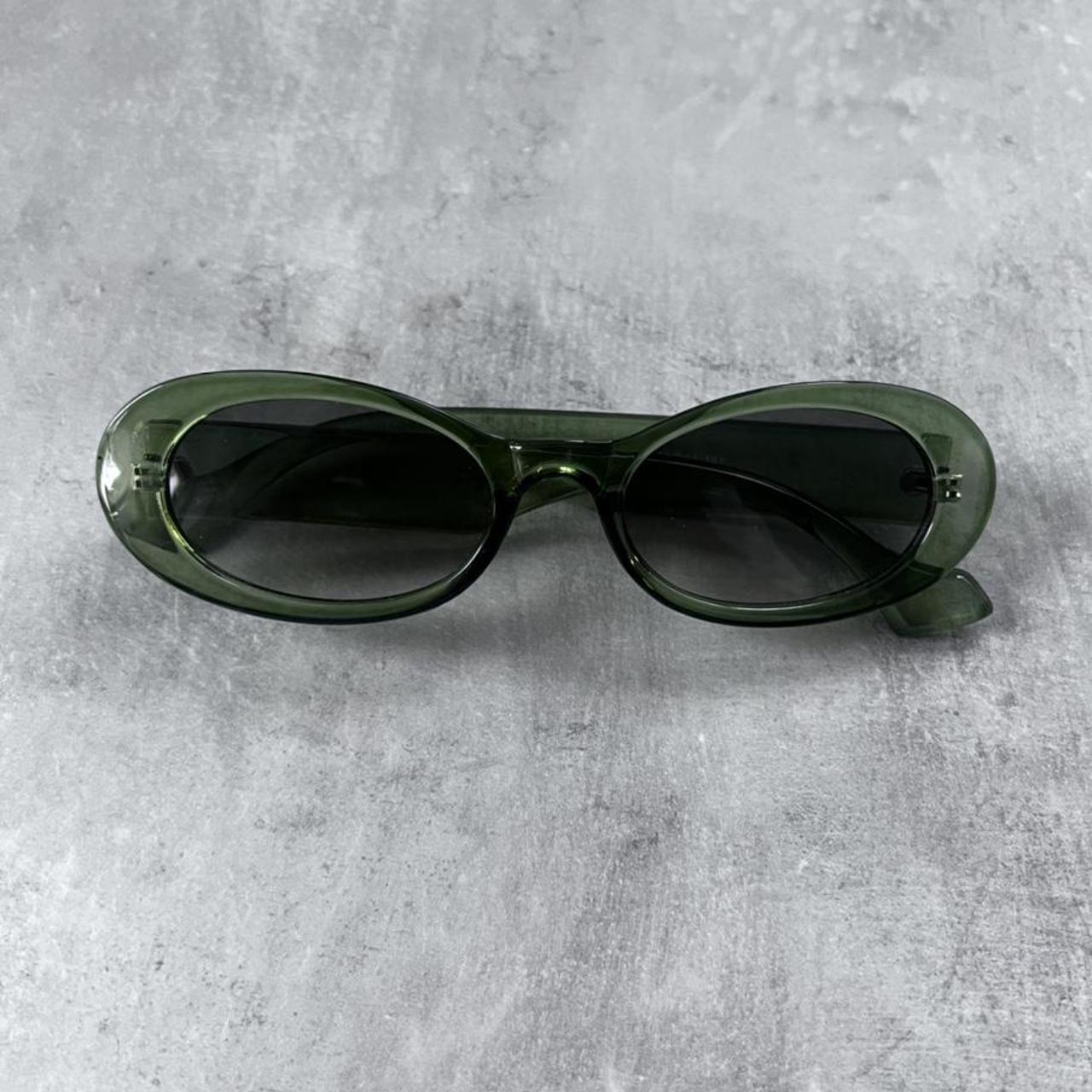 Women's Green and Khaki Sunglasses Depop