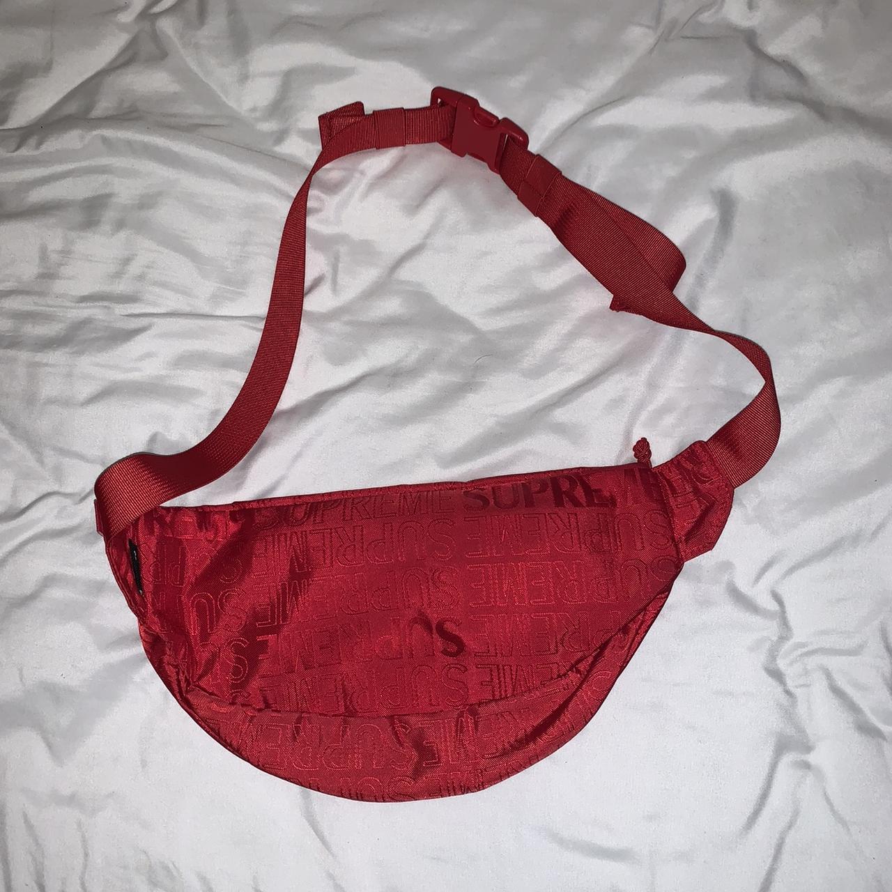 red authentic #supreme #bag #fannypack with - Depop