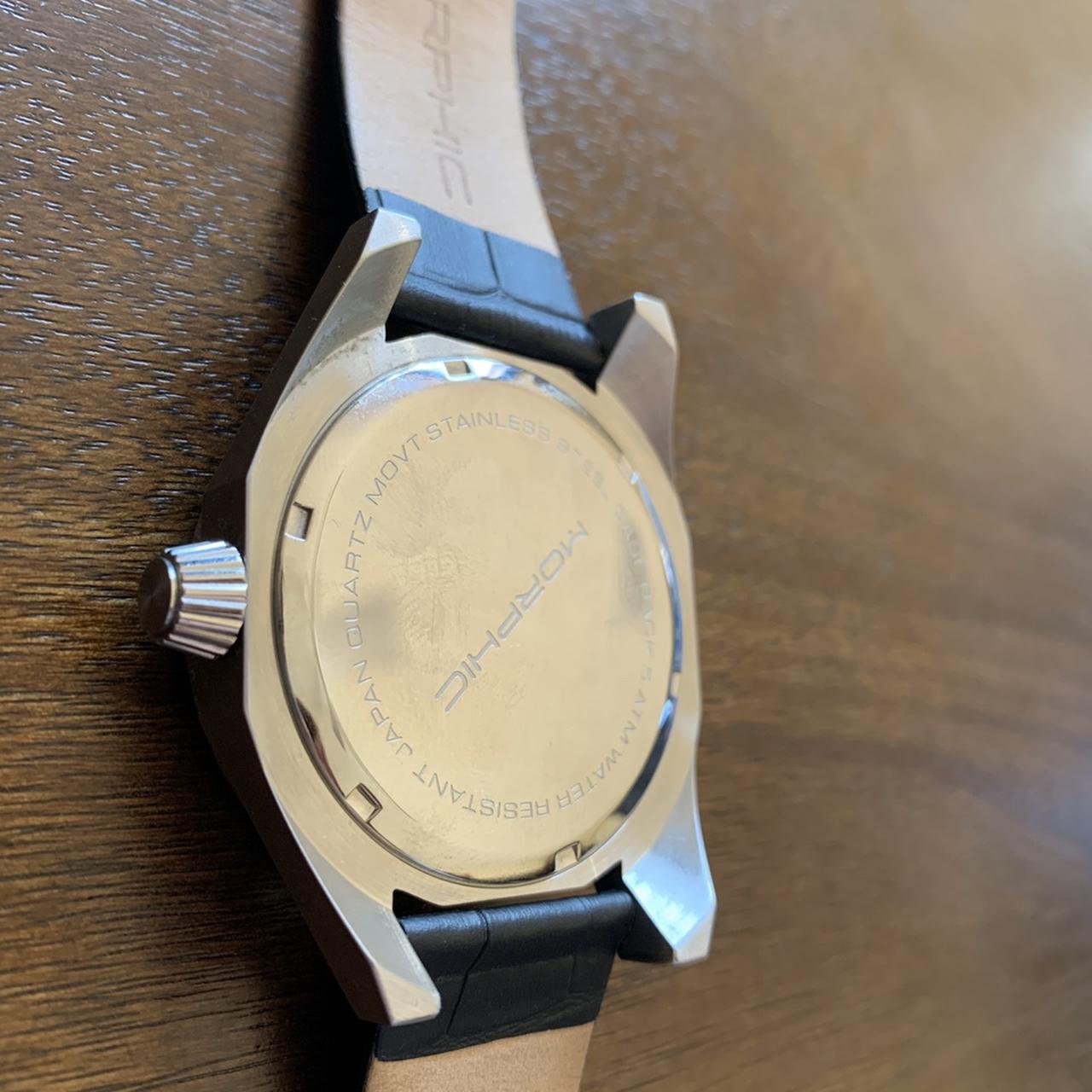 M46 Series Morphic Watch Silver with Black Leather Depop