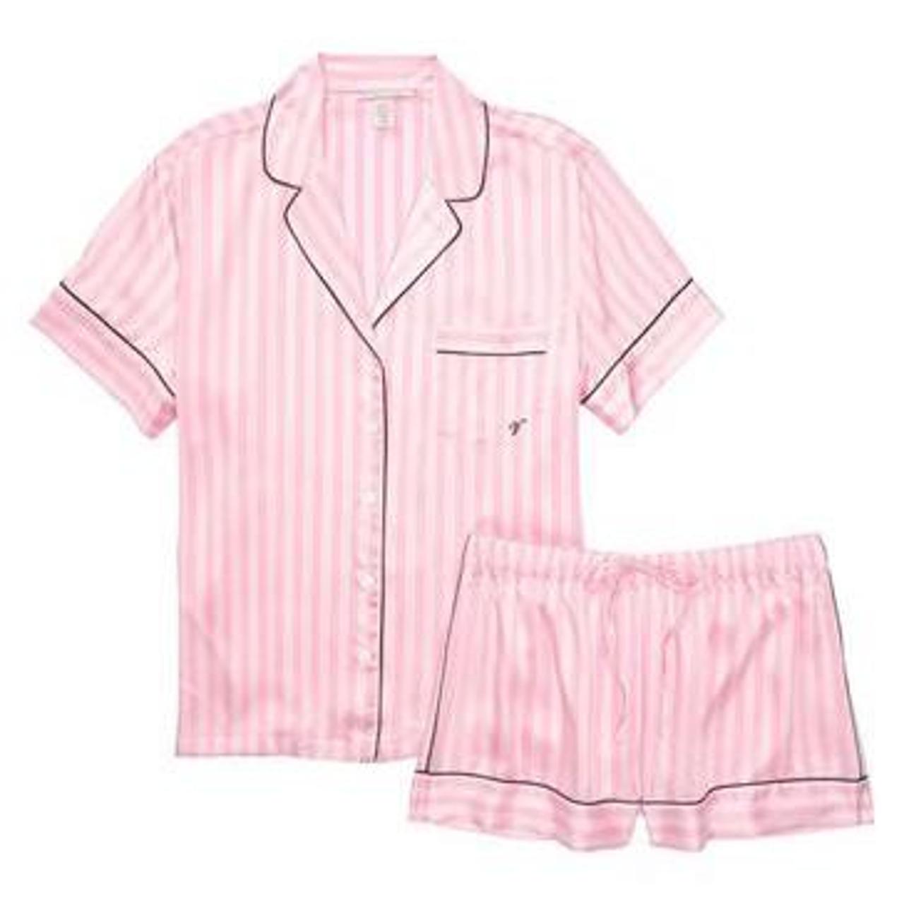 Victoria Secret satin short pyjamas, angel pink... - Depop