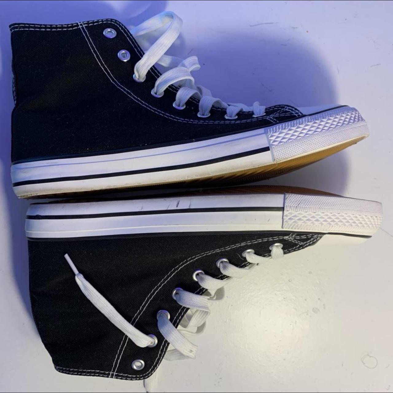 ‘yours’ black ankle high trainers- not real converse... - Depop