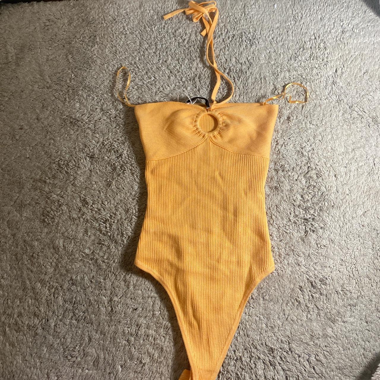 bershka orange bodysuit