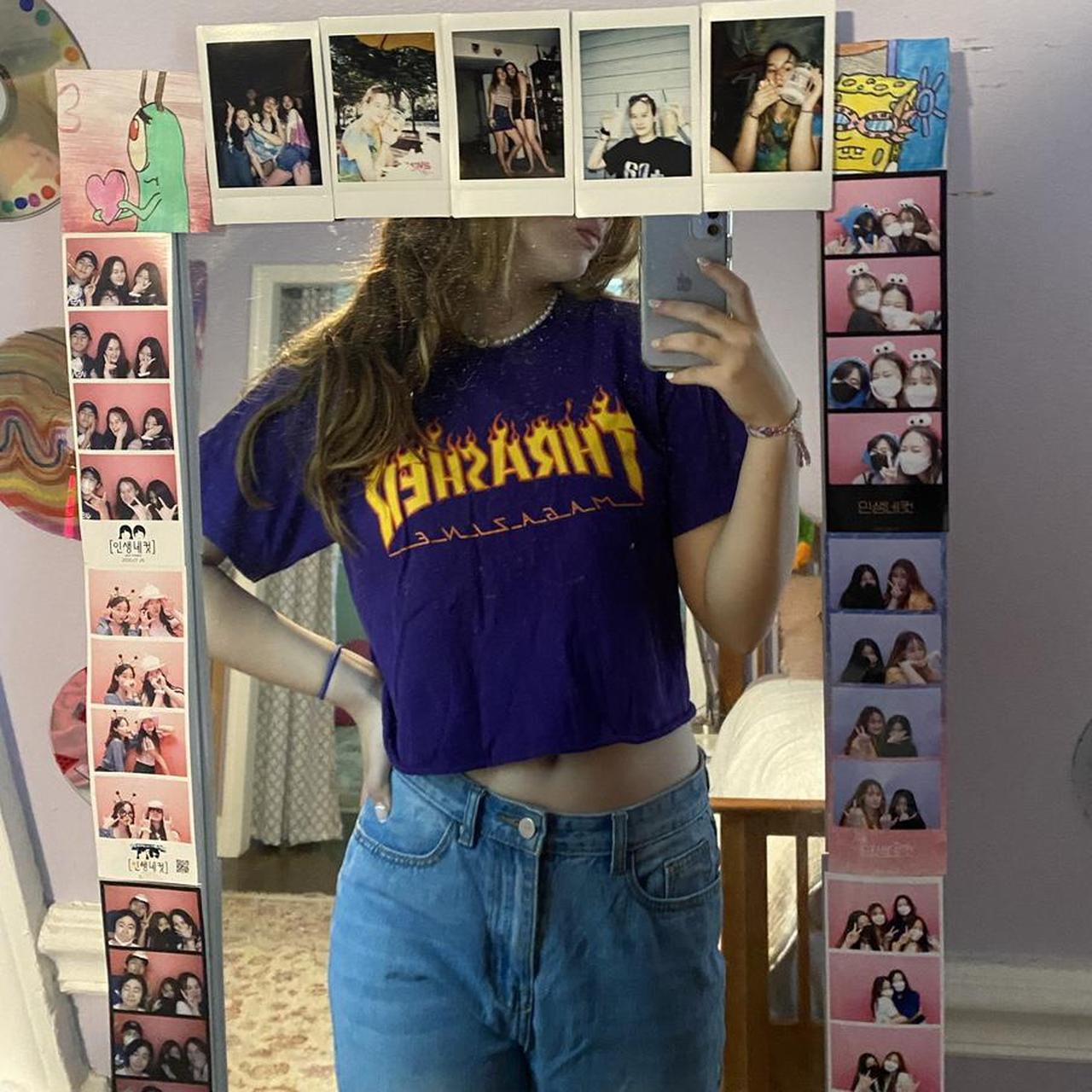 thrasher t shirt crop top