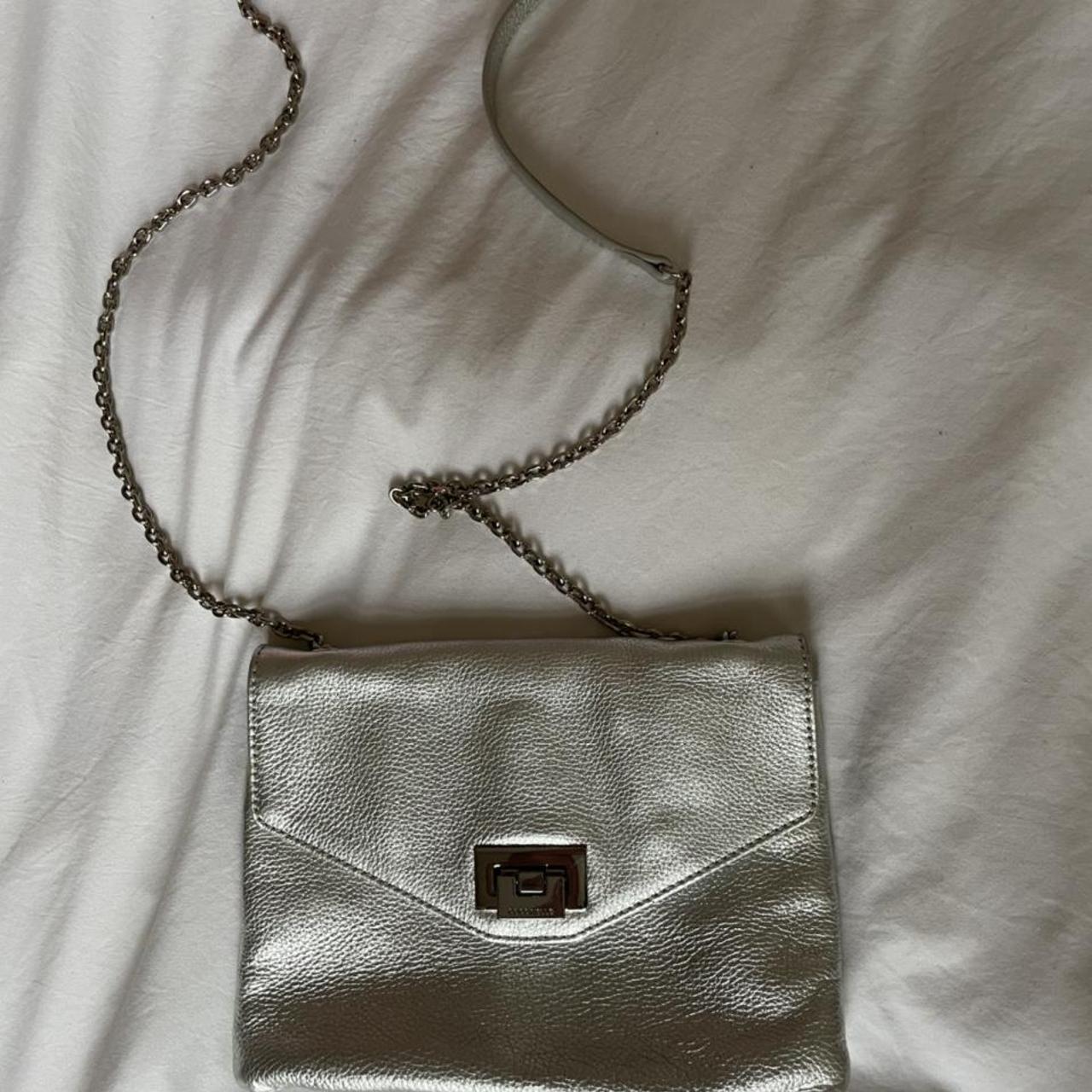 Silver cross body bag never used! y2k purse... Depop