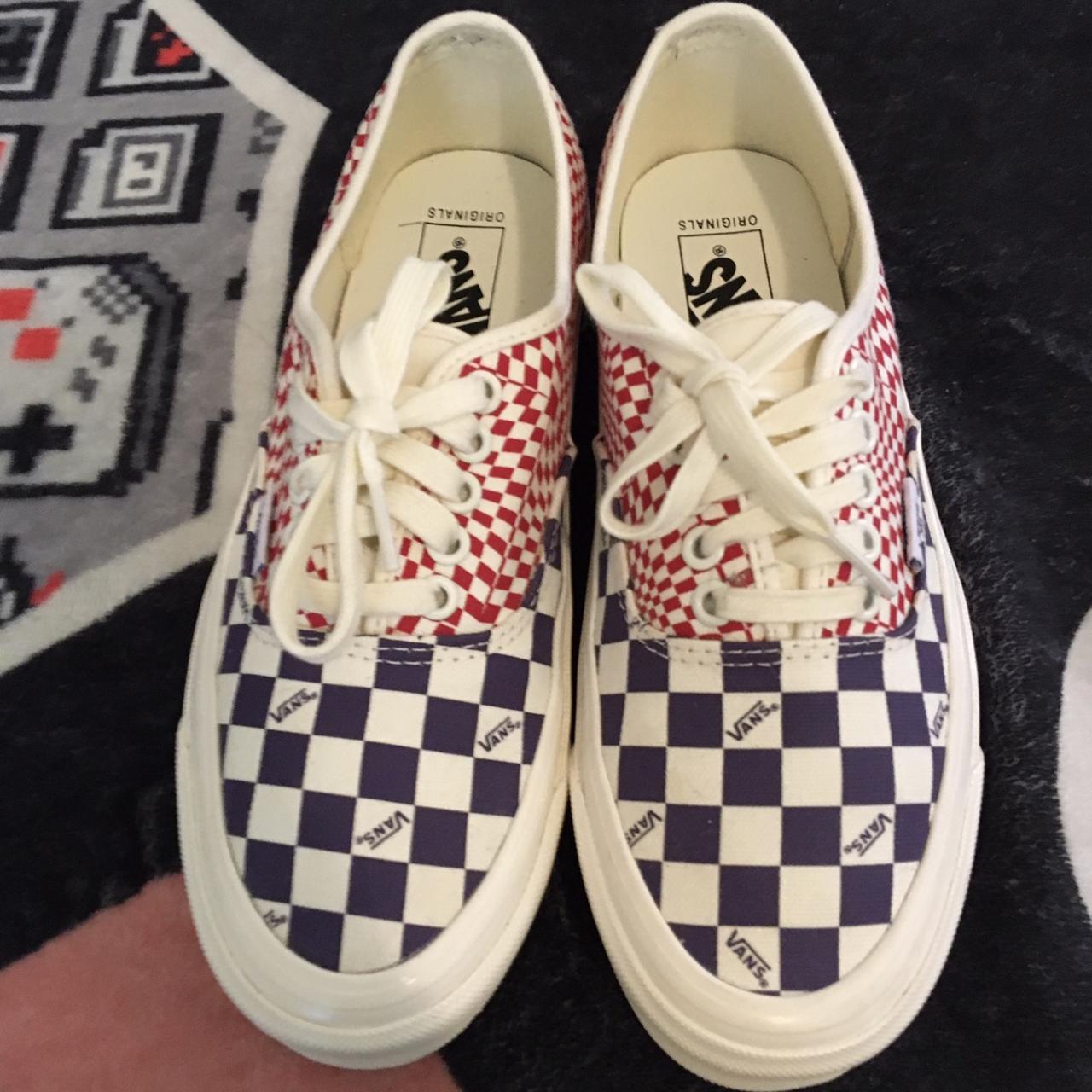 🍓 Og authentic lx red & navy Vans 🫐 These shoes are... - Depop