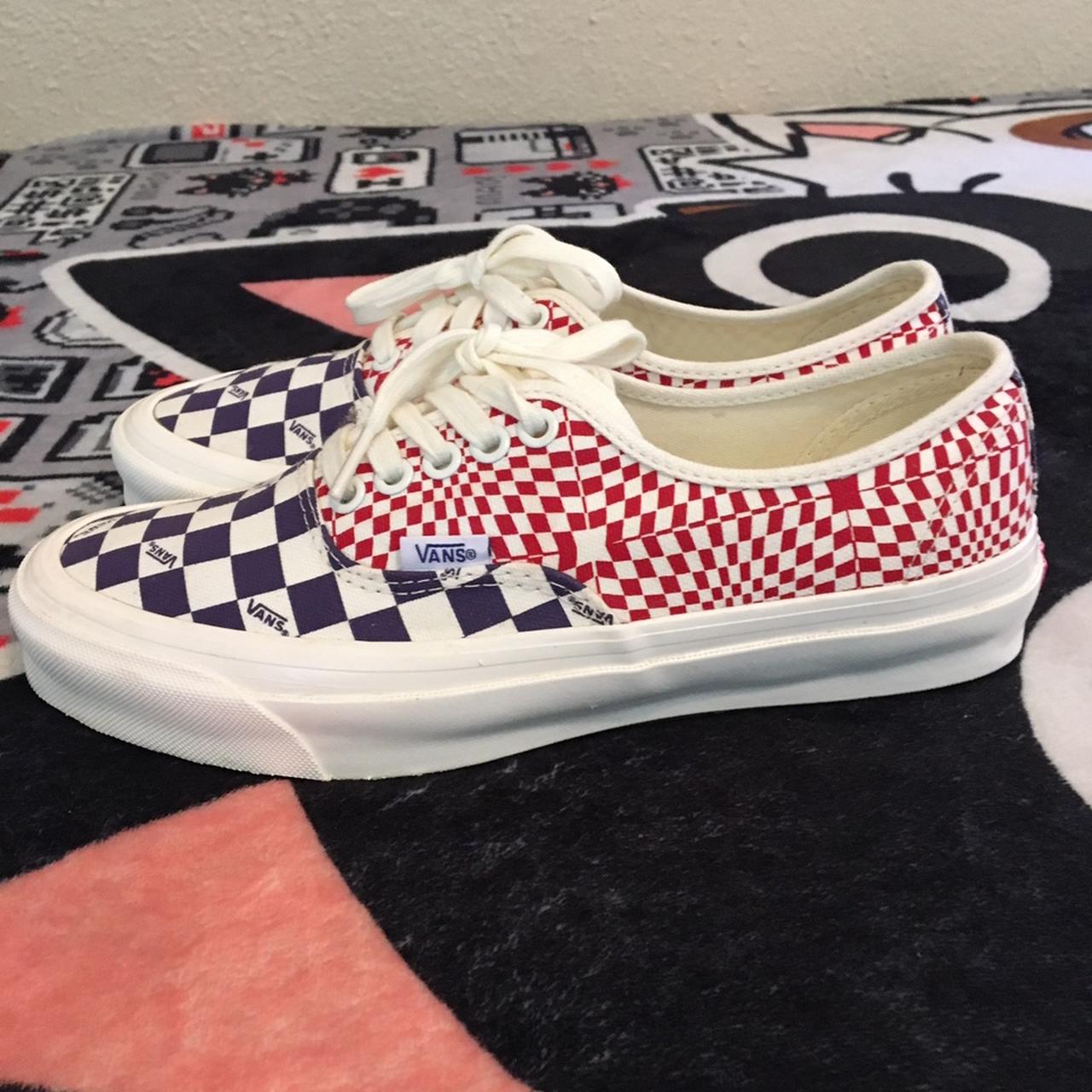 🍓 Og authentic lx red & navy Vans 🫐 These shoes are... - Depop