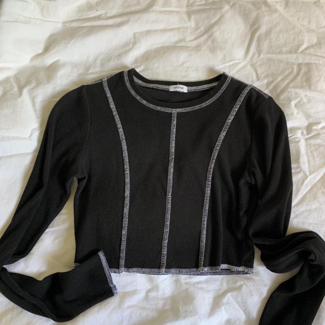 Black long sleeve garage top!! super cute size... - Depop