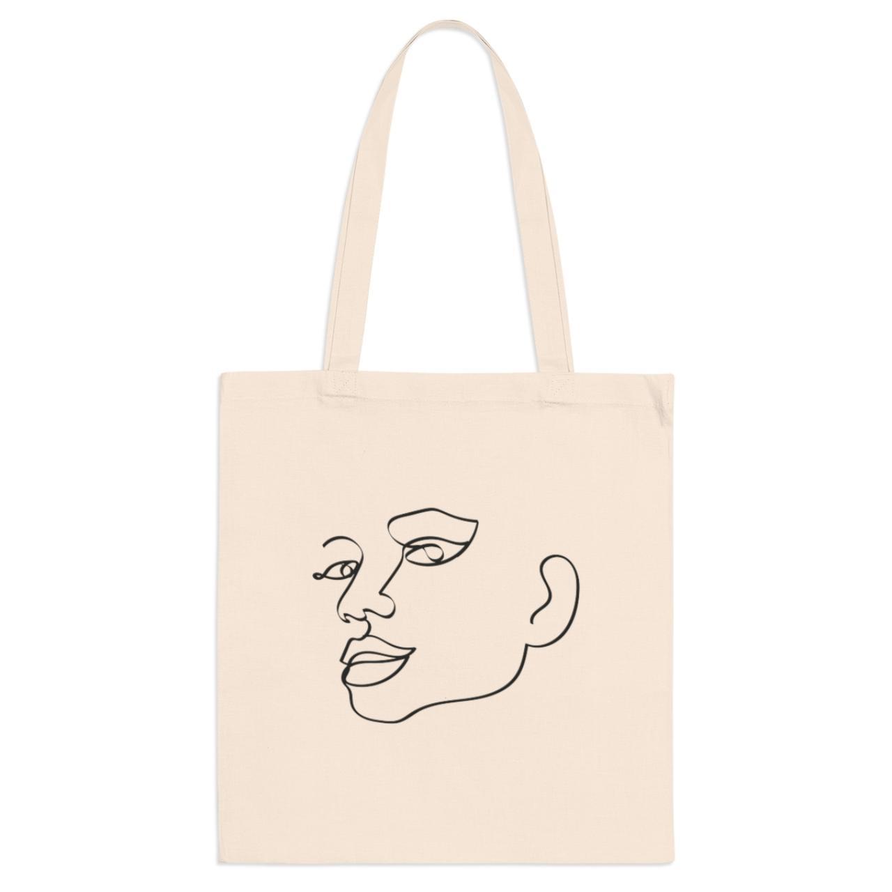 Line Art Portrait Tote Bag - Abstract Tote Bag 🌱Eco... - Depop