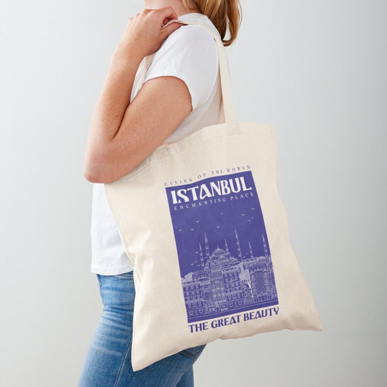 Aesthetic Art Tote Bag Istanbul City Poster Cotton... Depop