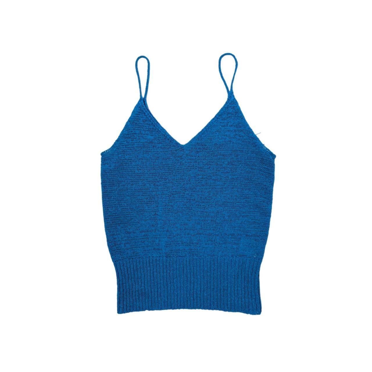 TRICOT Bright blue knitted tank top. 100... Depop