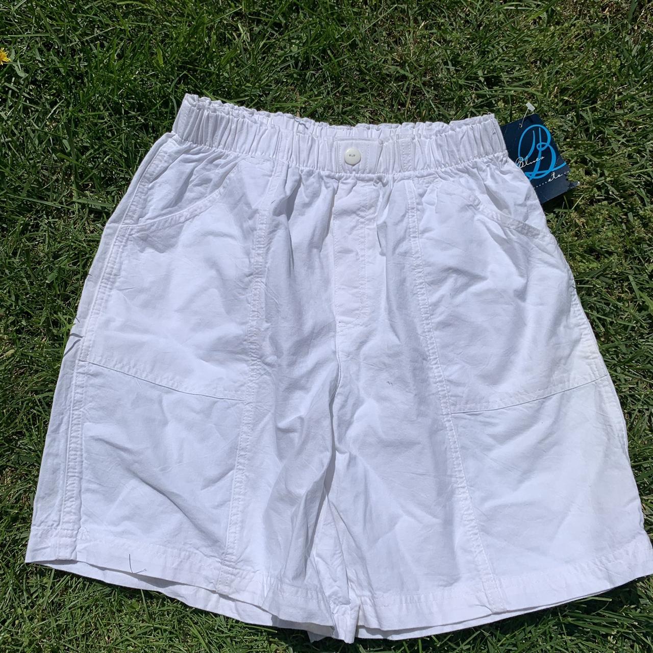 All white Blues Ete short shorts Great condition... - Depop