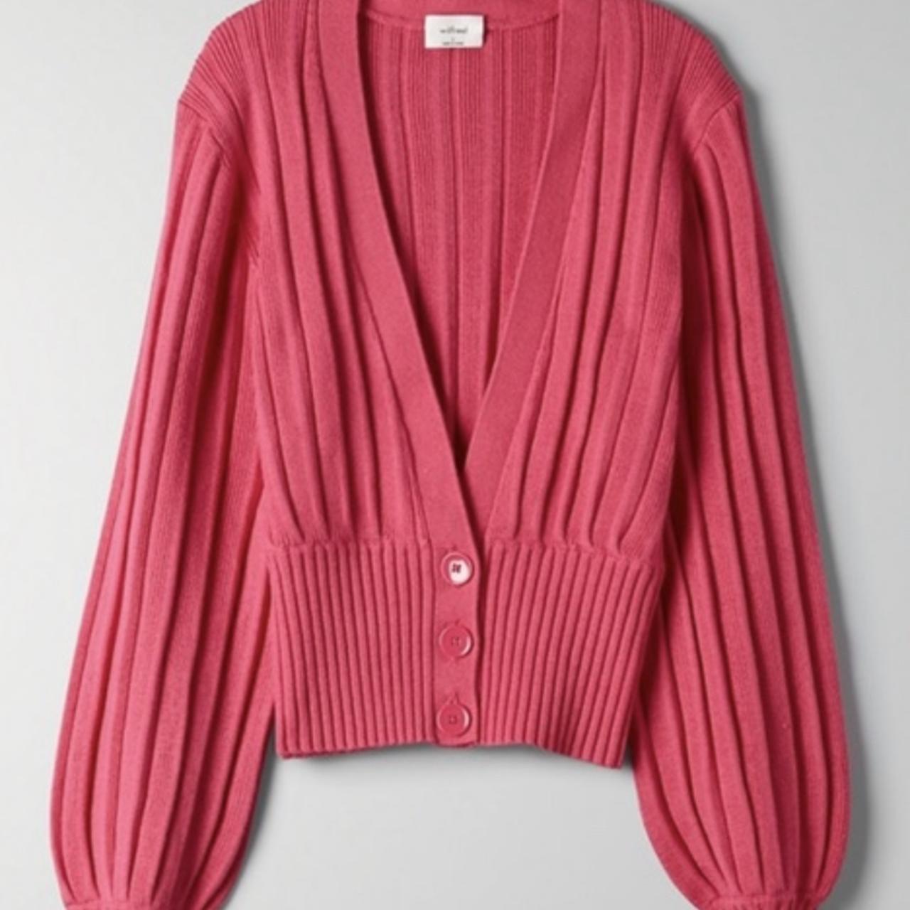 aritzia pink cardigan