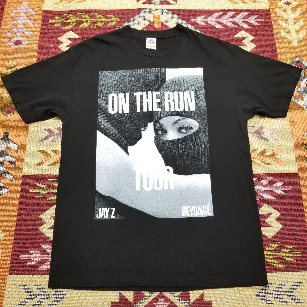 Jay-Z Beyonce 2014 On The Run Tour Concert Rap Double Sided Ski Mask Tee  Shirt S