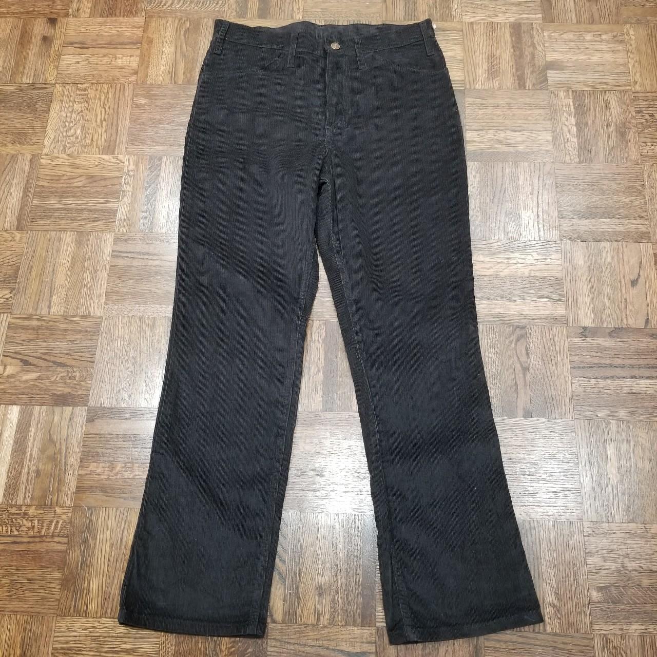 Vintage deadstock black corduroy... - Depop