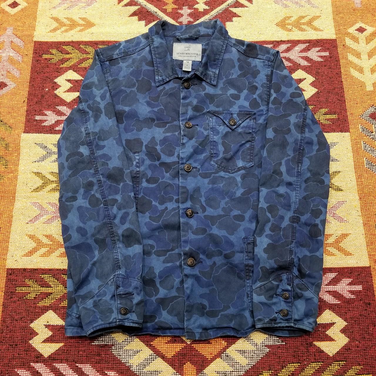 SCOTCH & SODA BUTTON UP XL BLUE DUCK CAMO JACKET SZ MENS XL