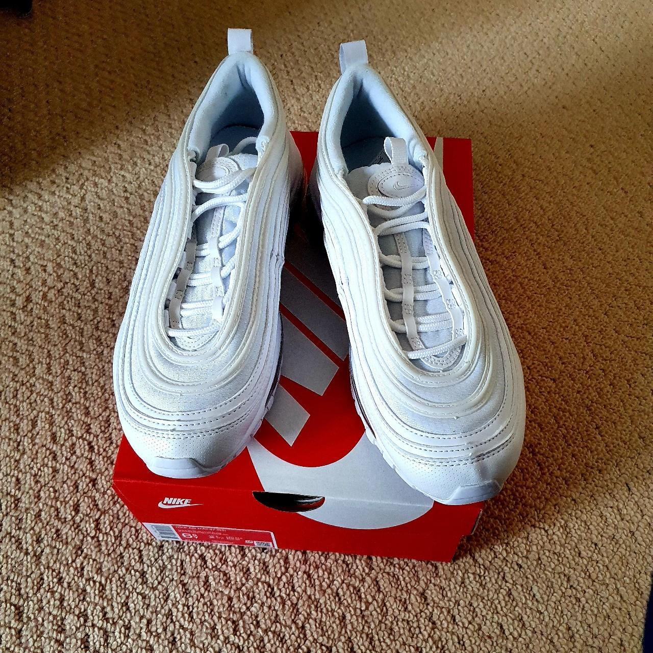 Nike Air Max 97 white trainers, brand new and unworn - Depop