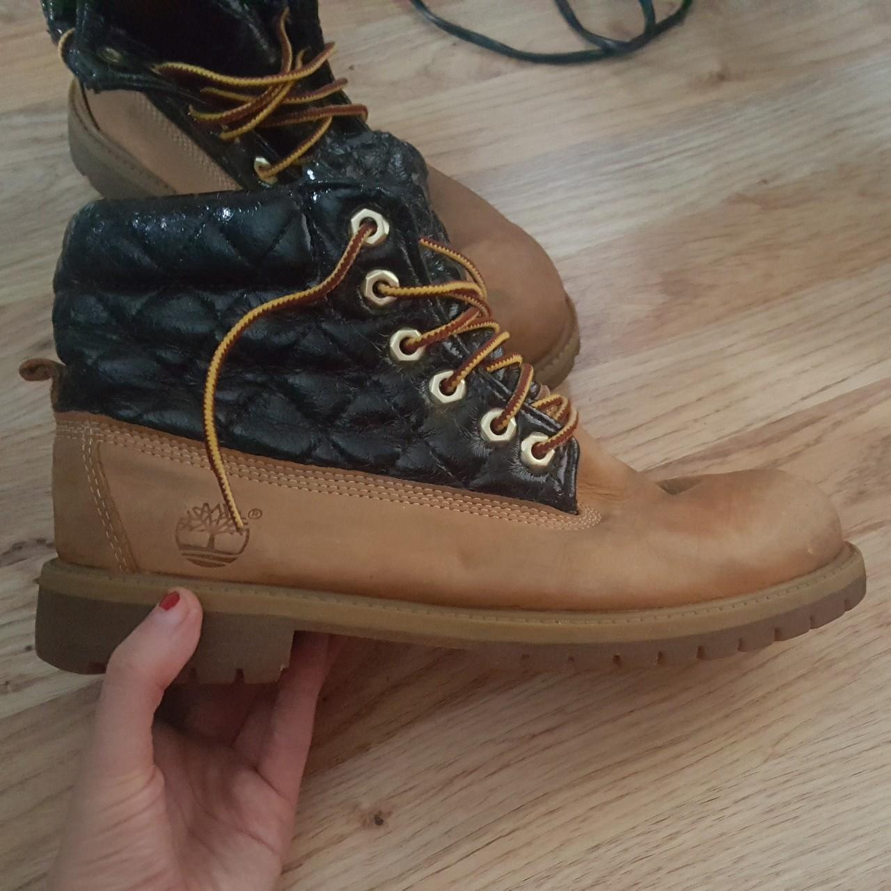 Timberland tan premium on sale puffer boots