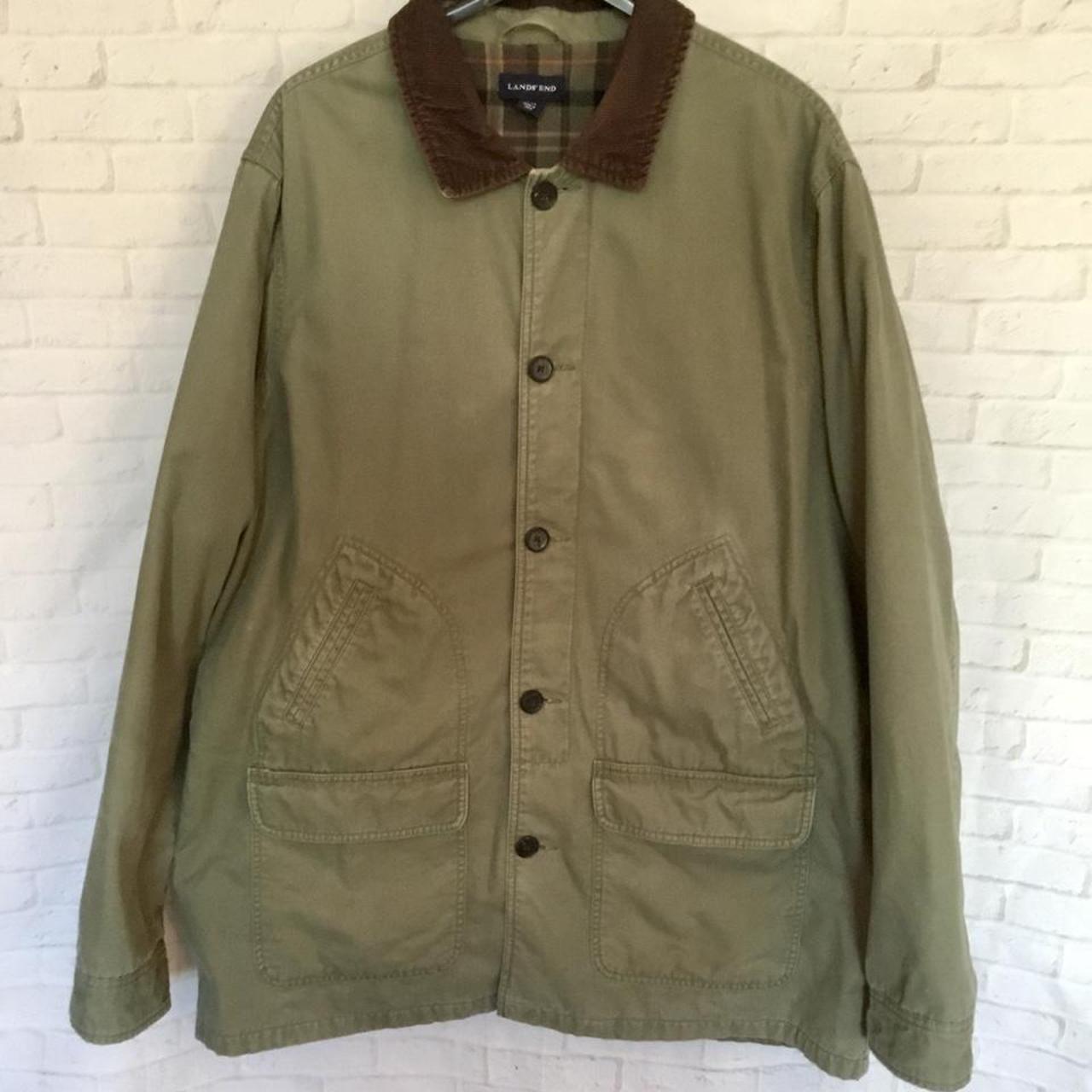 Lands' End Men's Khaki Jacket | Depop