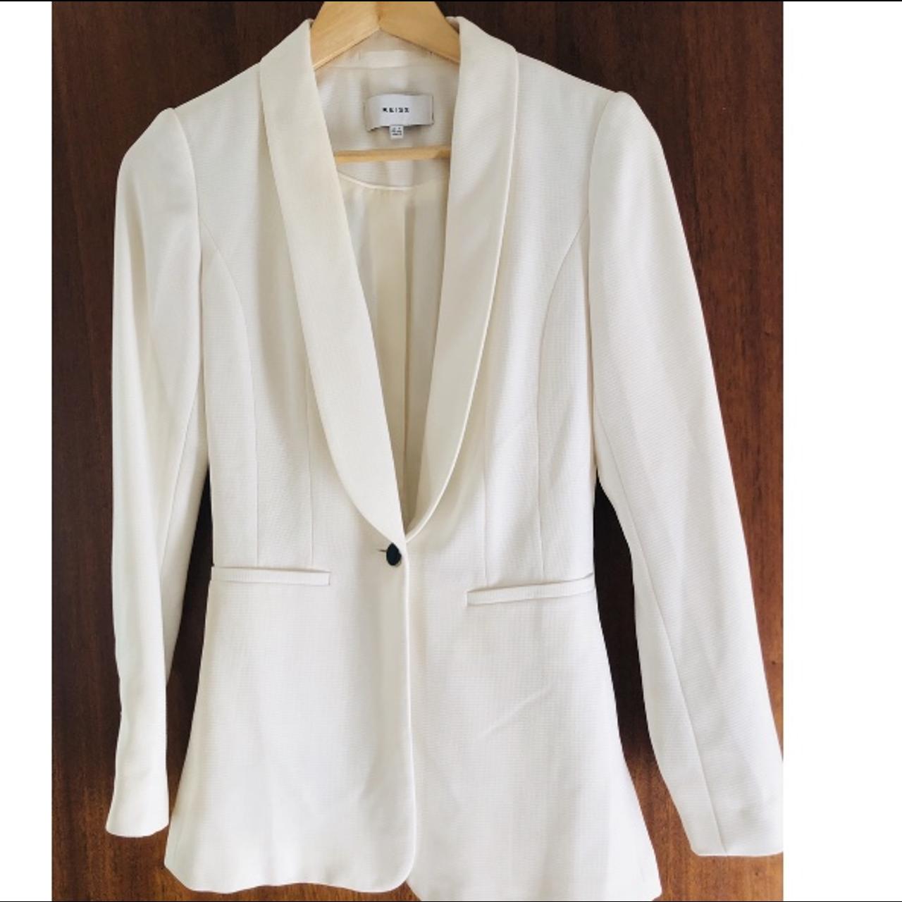 Reiss size 4 (would fit 6 or small 8) white tailored... - Depop