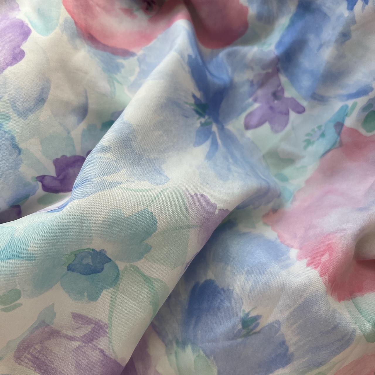 Beautiful 90s vintage scrub like pastel floral top... Depop
