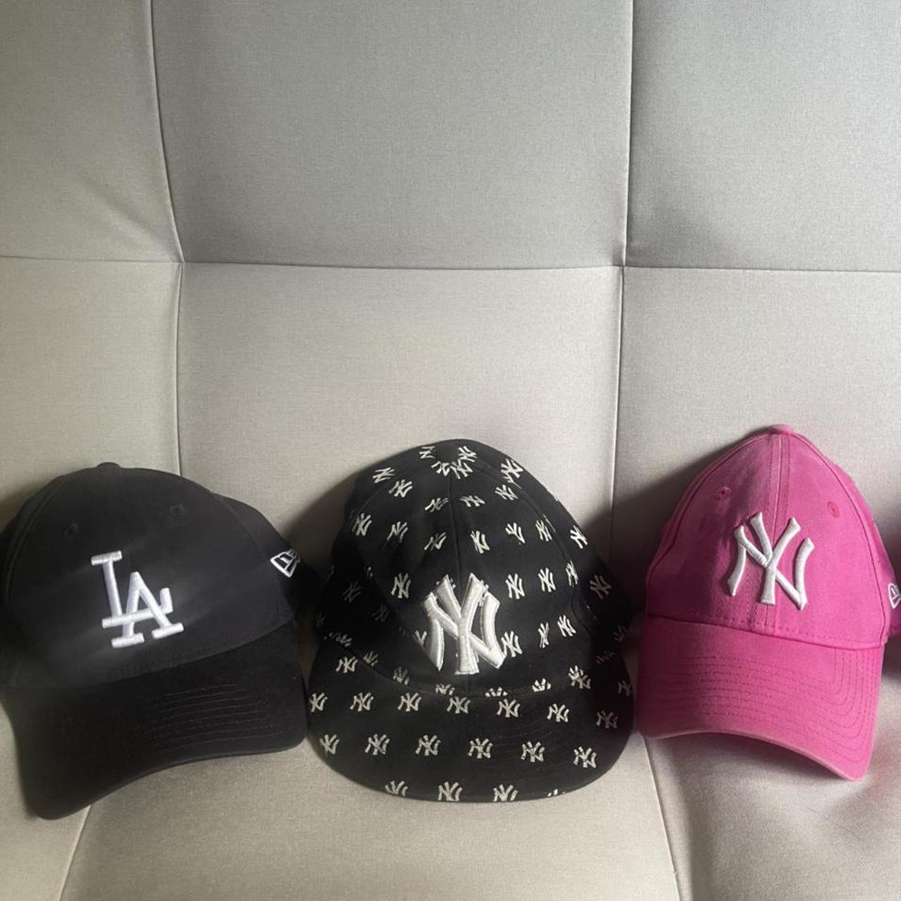 New Era Men's Black and Pink Hat
