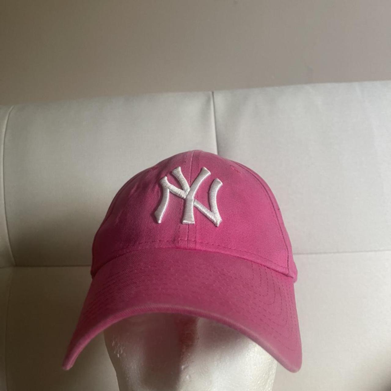 New Era Men's Black and Pink Hat (2)