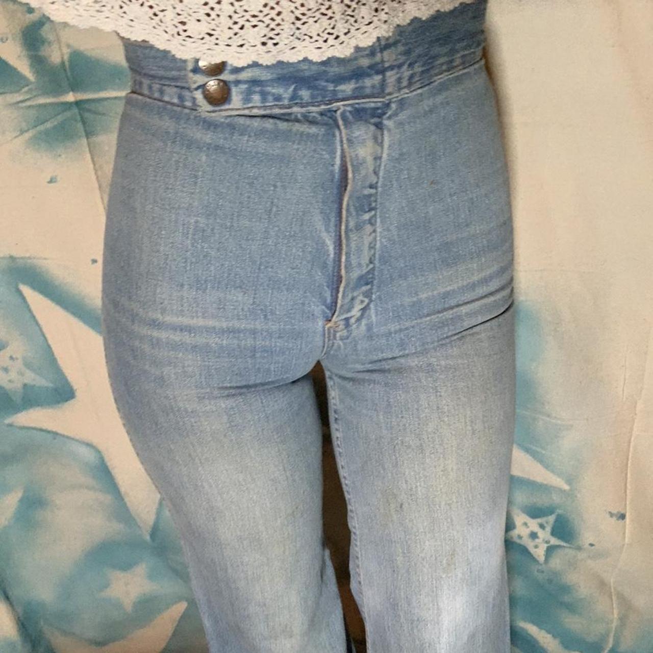 Vintage super high waisted 70’s cheap jeans bell... - Depop