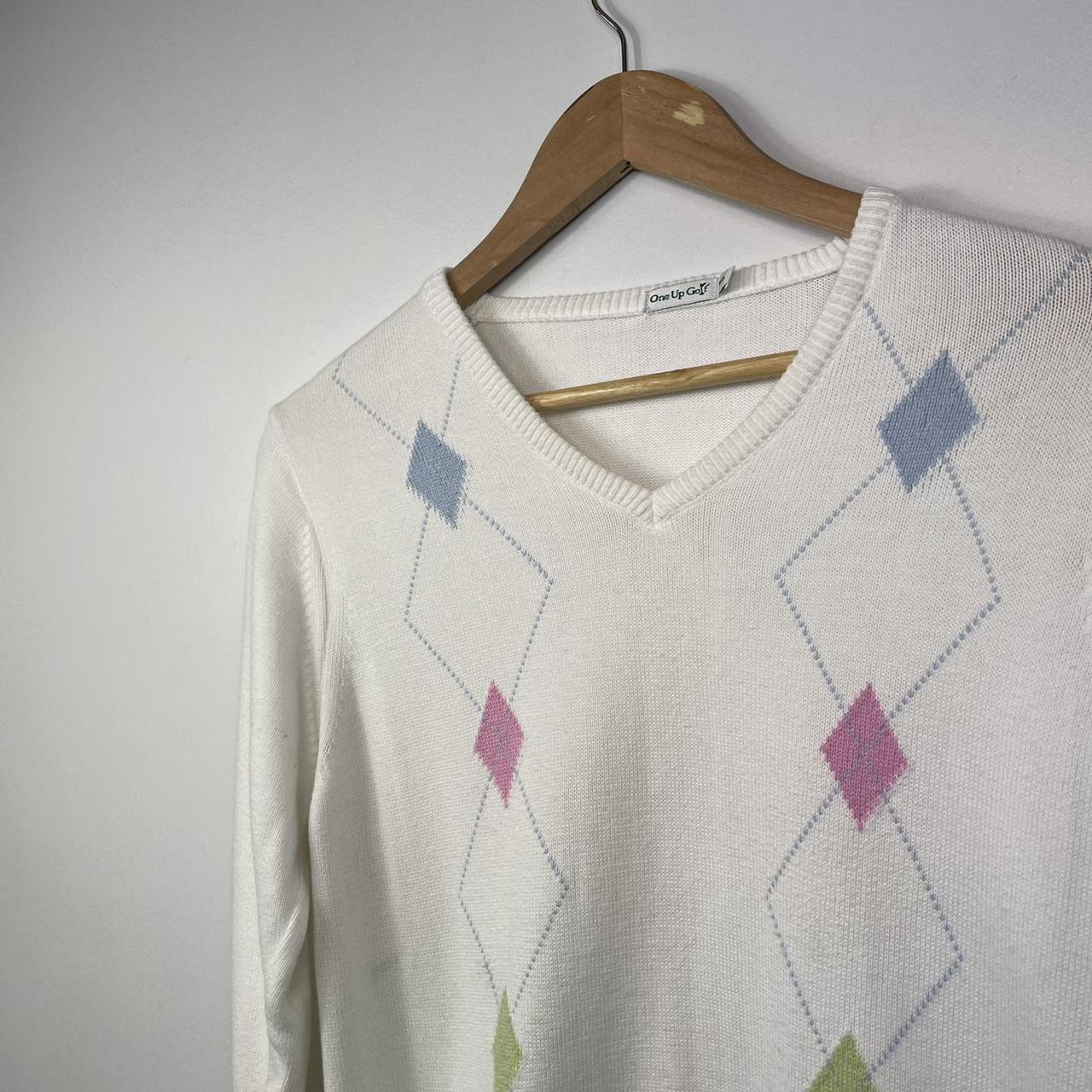 Product Image 2 - Vintage Y2K Argyle White Jumper/Knitwear

-