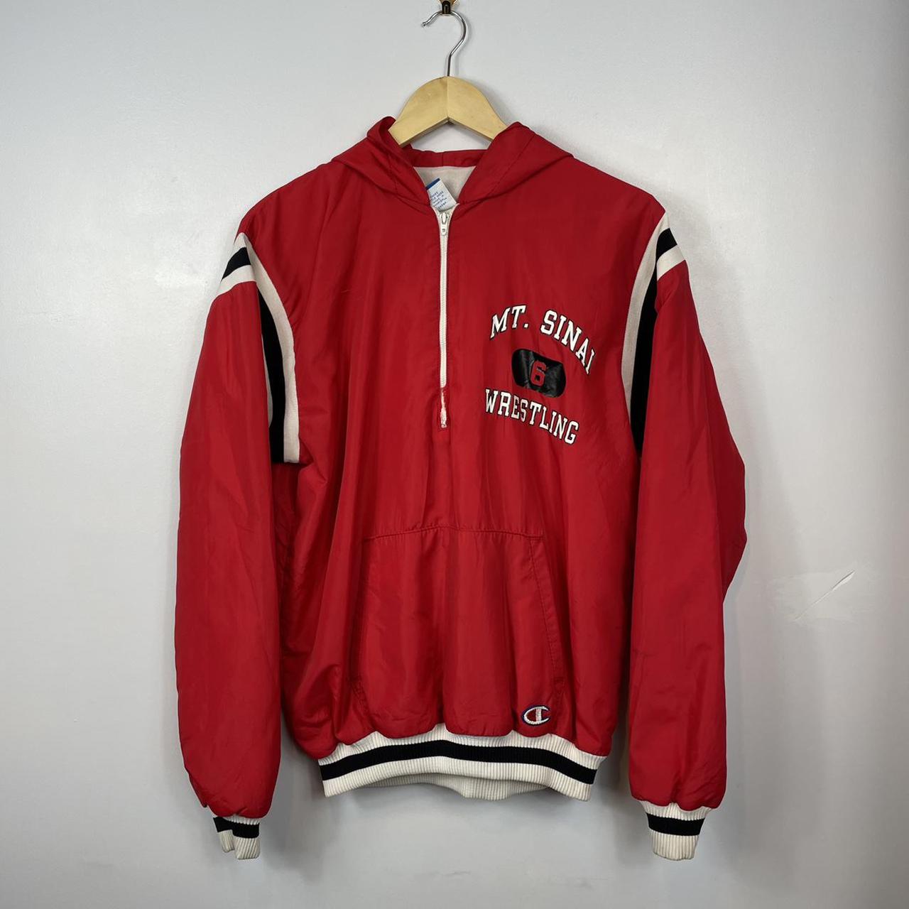 Vintage Champion Made in USA Wrestling Jacket - Red... - Depop