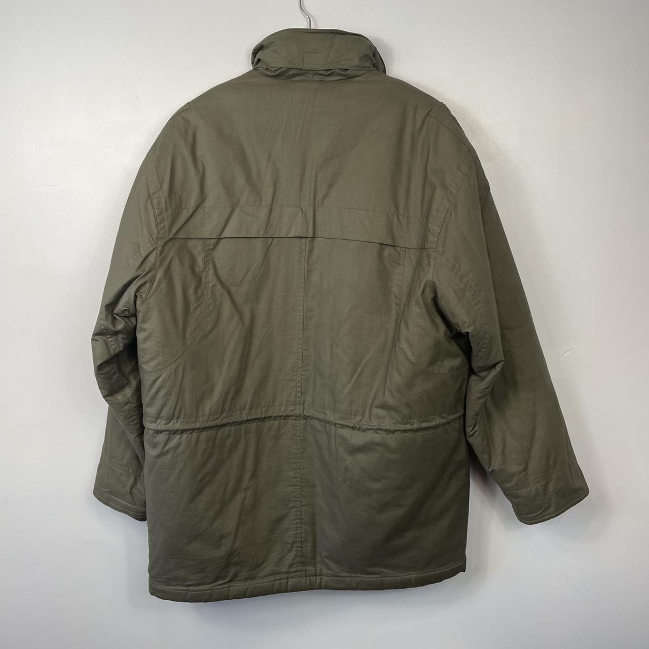 Vintage 90s St Michael Quilted Jacket/Coat, Khaki,... - Depop