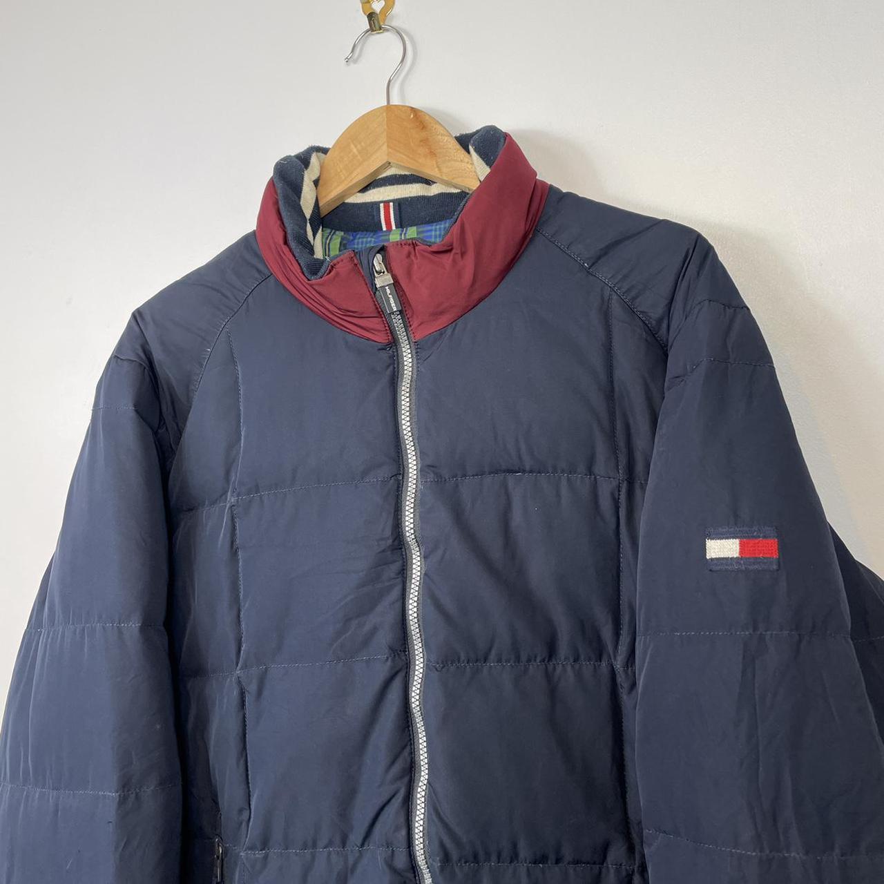 Tommy Hilfiger Navy Down Puffer Jacket/Coat, Neck... - Depop