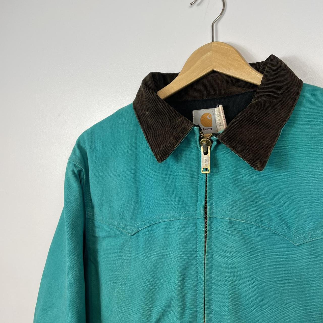 Vintage Carhartt Jacket, Green, Made in USA, Cord... - Depop
