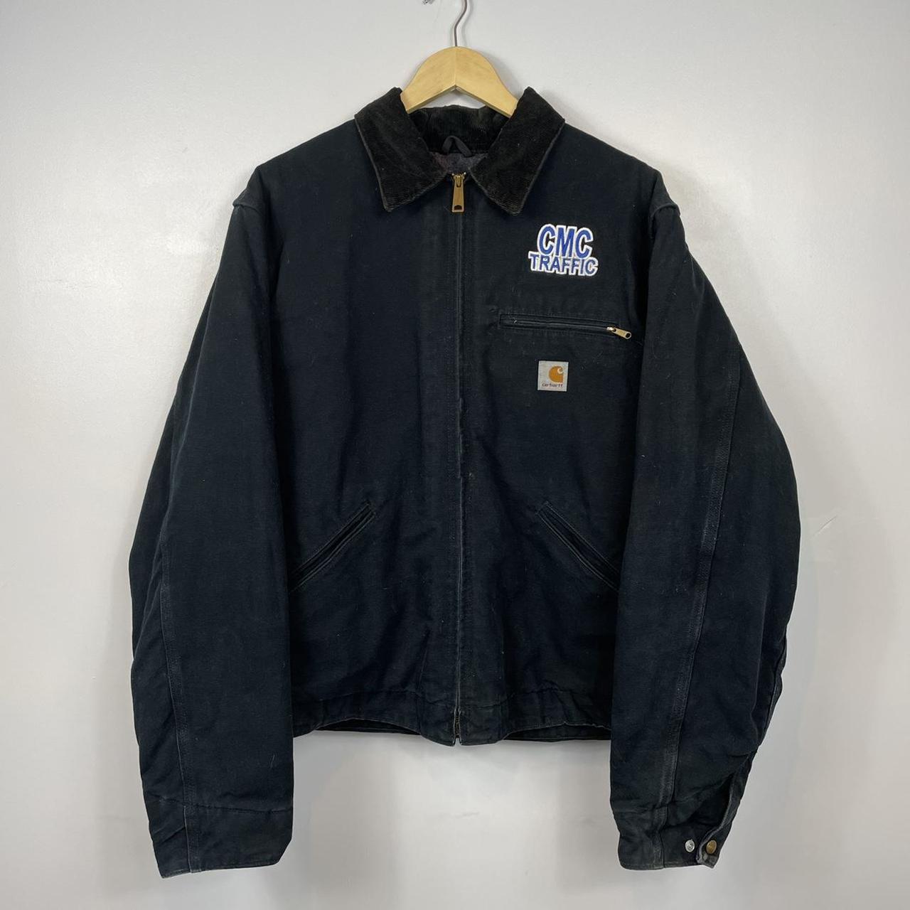 Vintage Carhartt Jacket, Black, Embroidery, Made in... - Depop