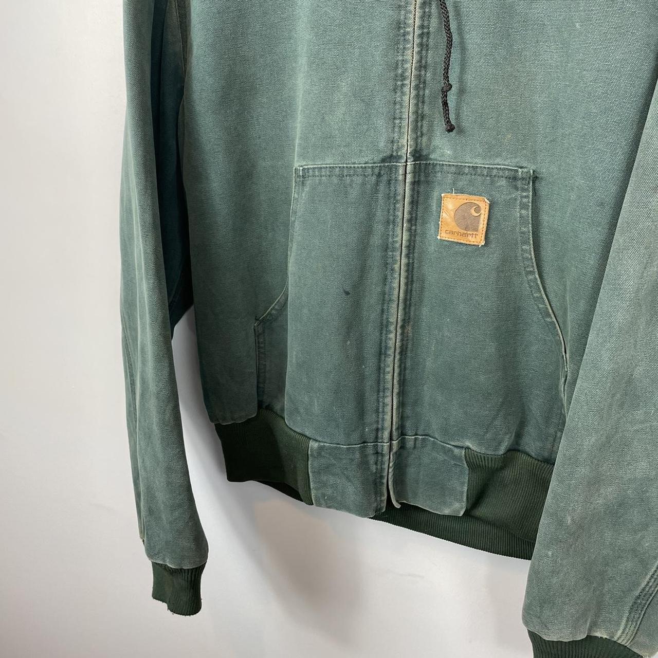 Vintage Carhartt Jacket, Faded Green, Union Made in... - Depop