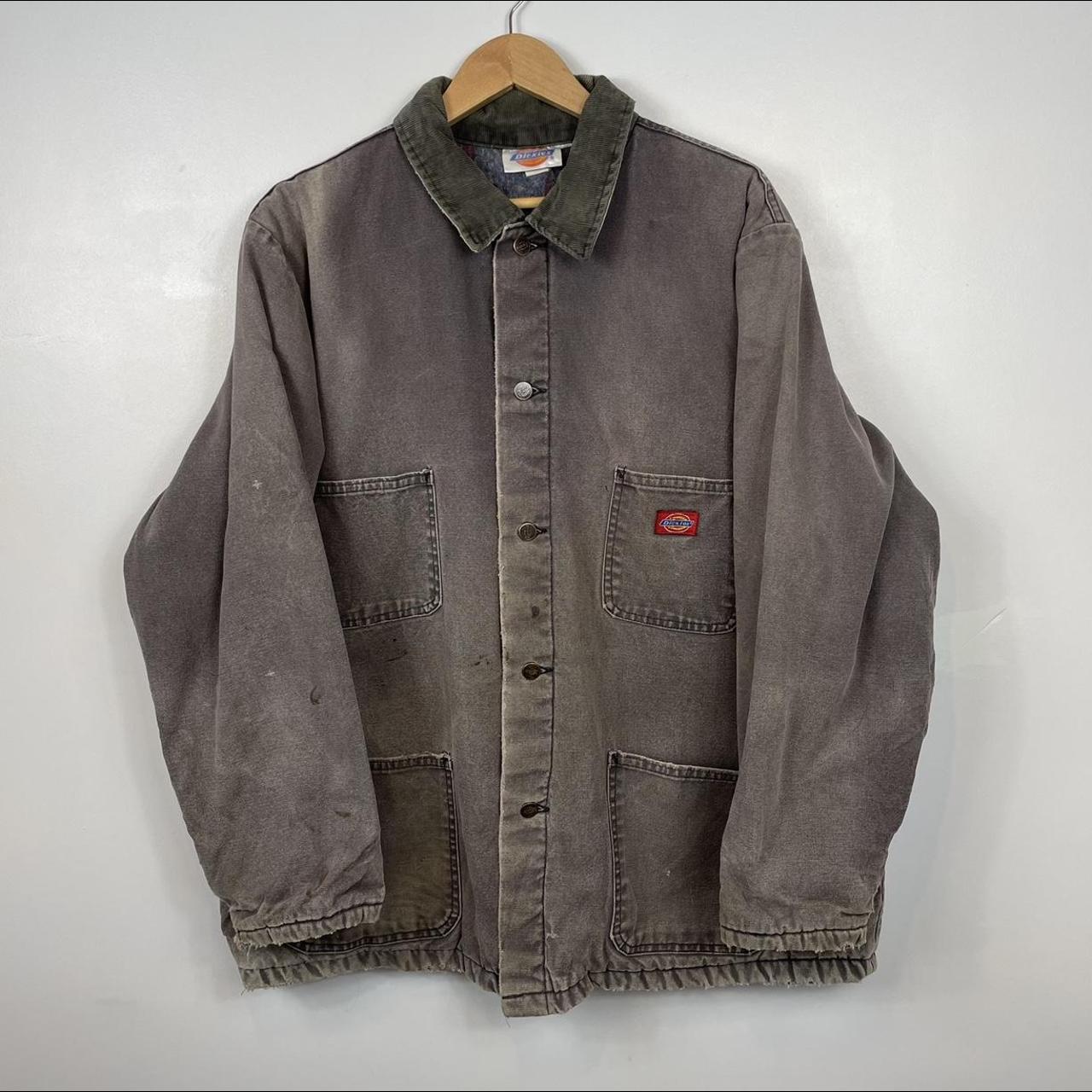 Vintage Dickies Chore Jacket/Coat, Grey, Lined, Cord... - Depop