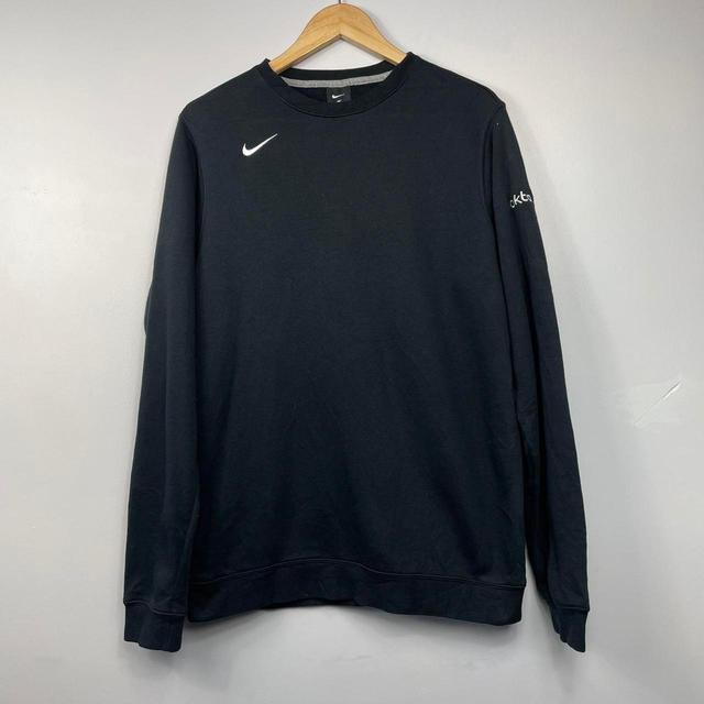 black nike jumper with red tick