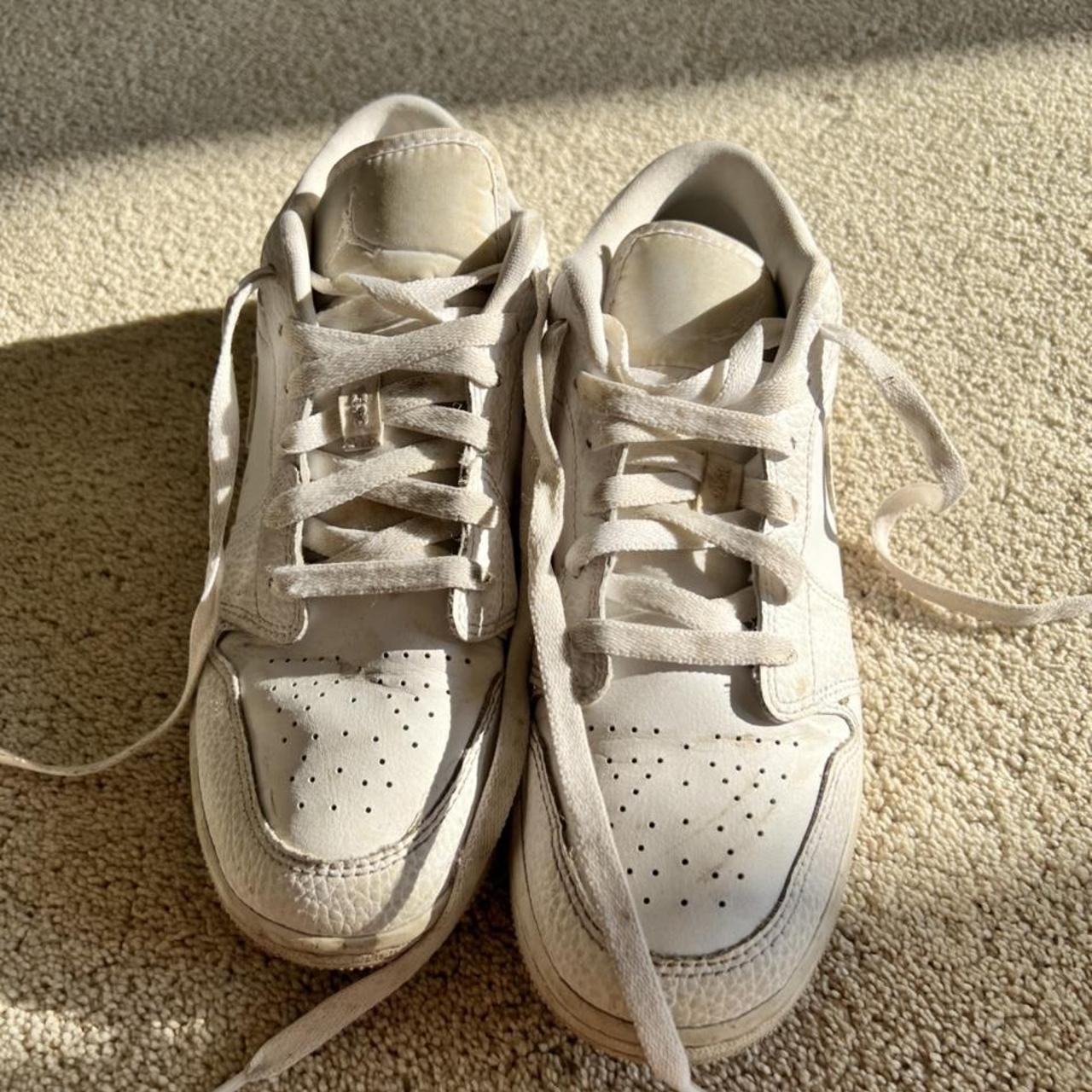 white Jordan 1 lows. 8/10 condition, worn less than... - Depop