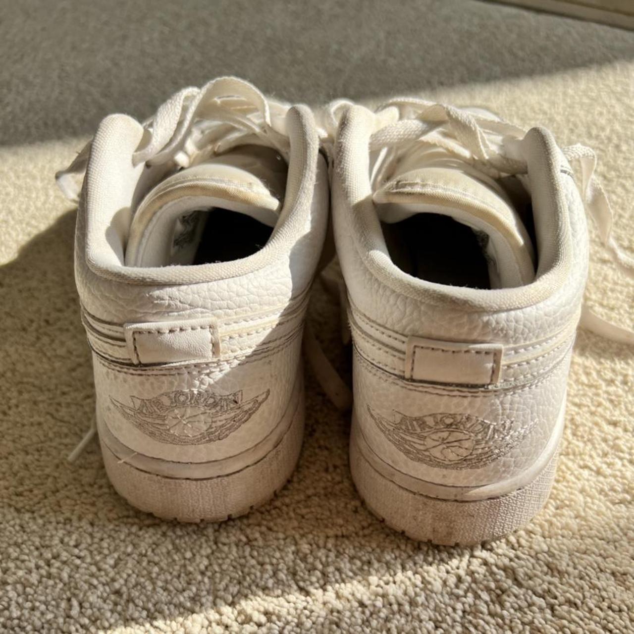 white Jordan 1 lows. 8/10 condition, worn less than... - Depop