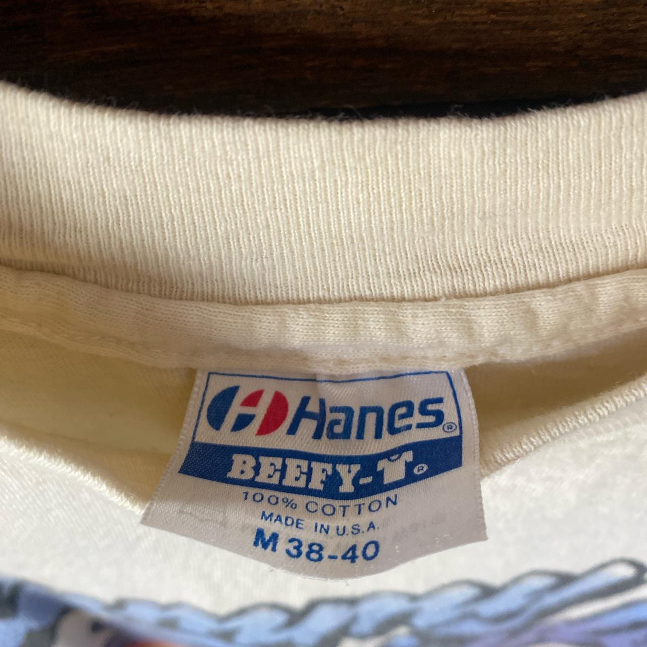 Hanes Men's White and Cream T-shirt (4)