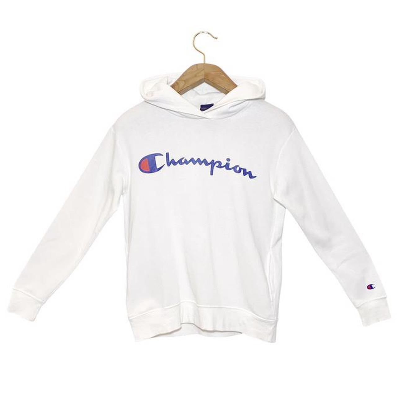 Vintage Champion Hoodie In White • 1990s Depop