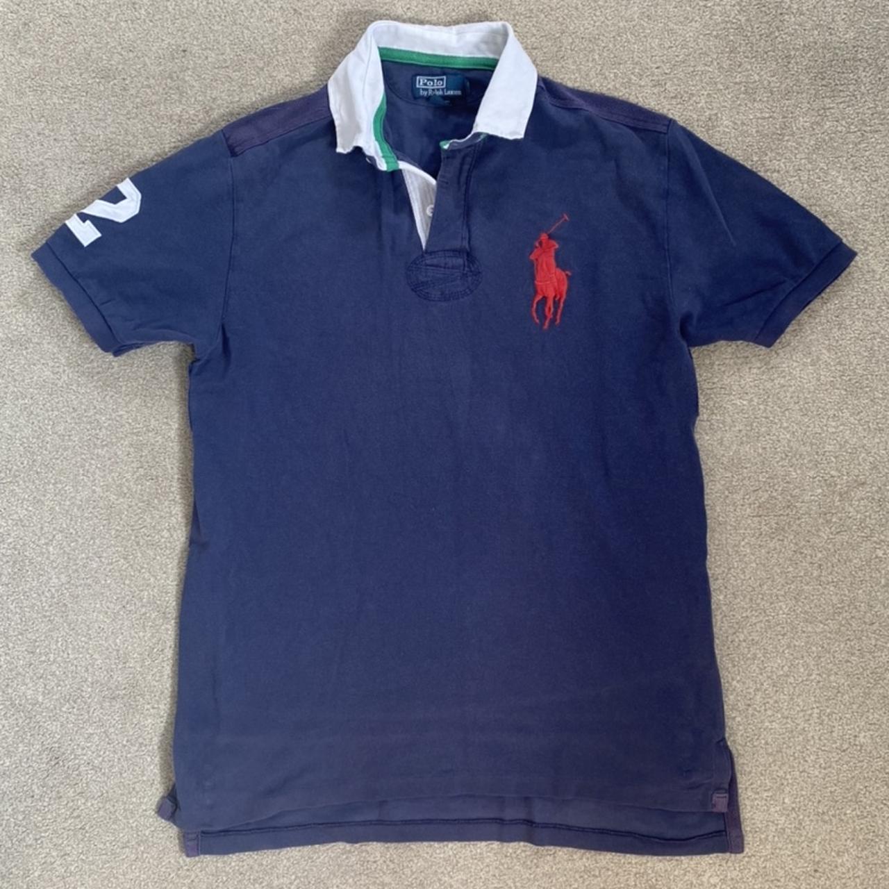 Ralph Lauren Men's Navy and White Polo-shirts | Depop